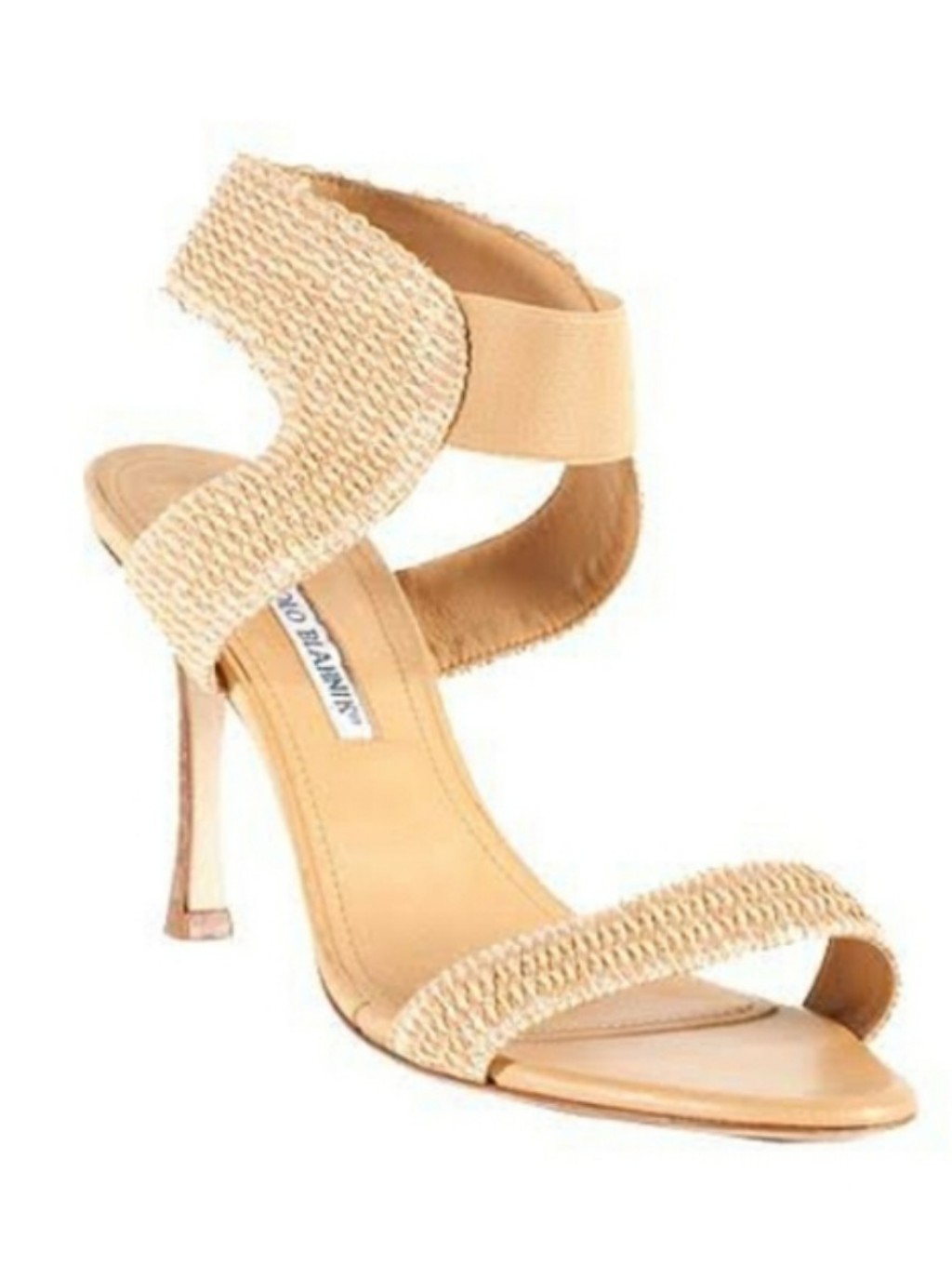 Manolo Blahnik Rafia Pepe Sandals Sz 39